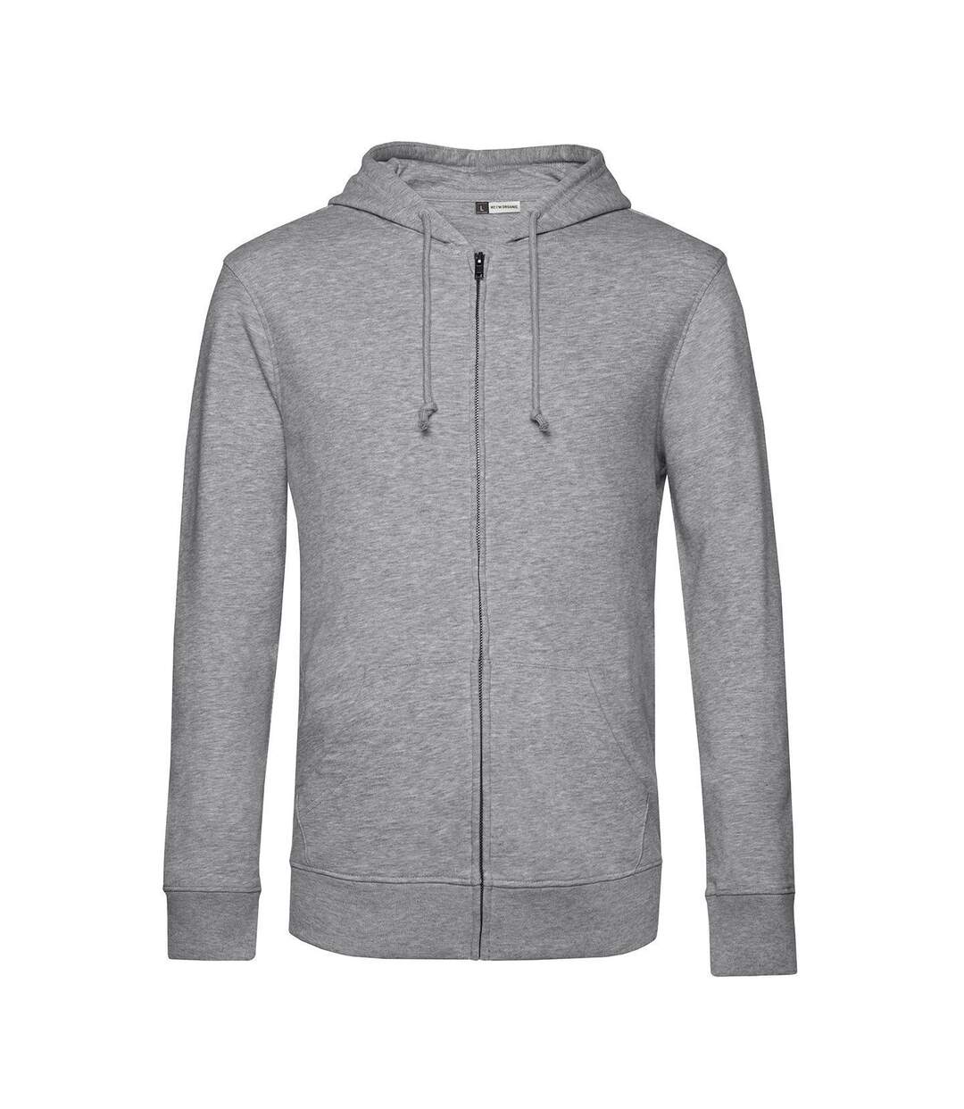 B&C Sweat à capuche zippé biologique pour hommes (Gris chiné) - UTRW8037