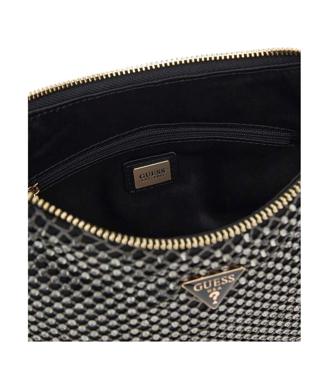 Sac Hobo Zalina Taille Unique Noir Métallisé Guess-4
