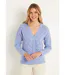 Gilet court ajouré col V boutonné uni-1