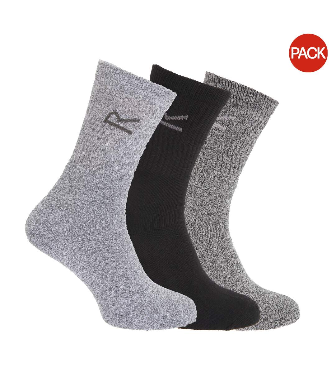 Lot de 3  Chaussettes paires homme gris marne Regatta-1