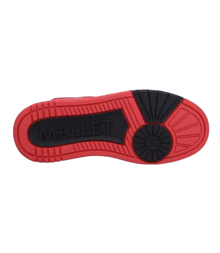 Baskets Compton Homme Blanc Rouge Mallet