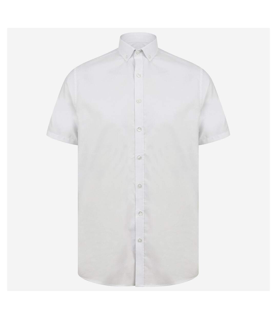 Henbury Mens Modern Short Sleeve Slim Fit Oxford Shirt (White)