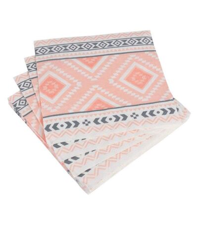 Lot de 20 Serviettes en Papier Ethnic 33x33cm Rose