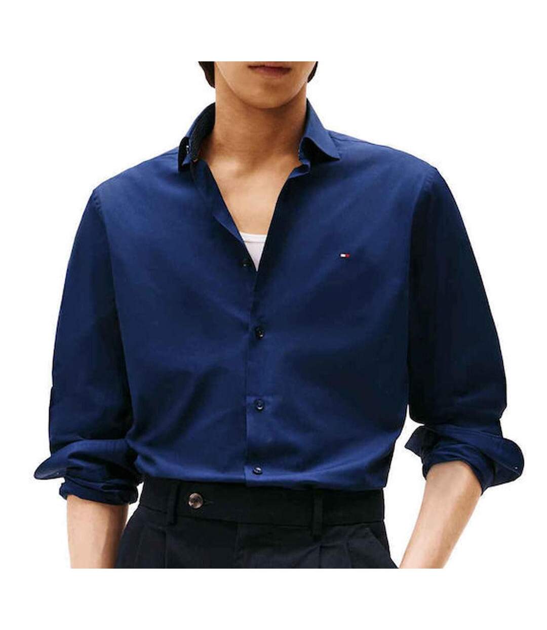 Chemise marine homme tommy hilfiger cl - contrast-1
