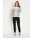 Gilet cardigan rayé court boutonné col rond-3