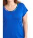 T-shirt long col rond uni ou imprimé manches courtes-4