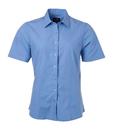 chemise popeline manches courtes - JN679 - femme - bleu aqua