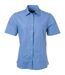 chemise popeline manches courtes - JN679 - femme - bleu aqua