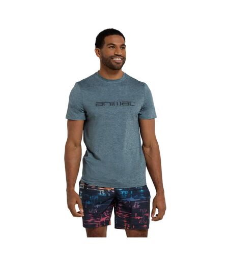 Mens Latero Logo Swimming T-shirt Pale Blue Animal