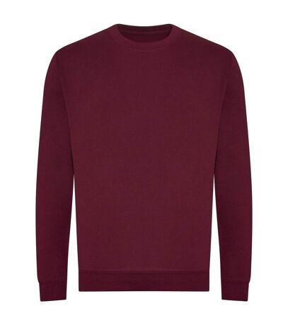 Unisex adult organic sweatshirt burgundy Awdis