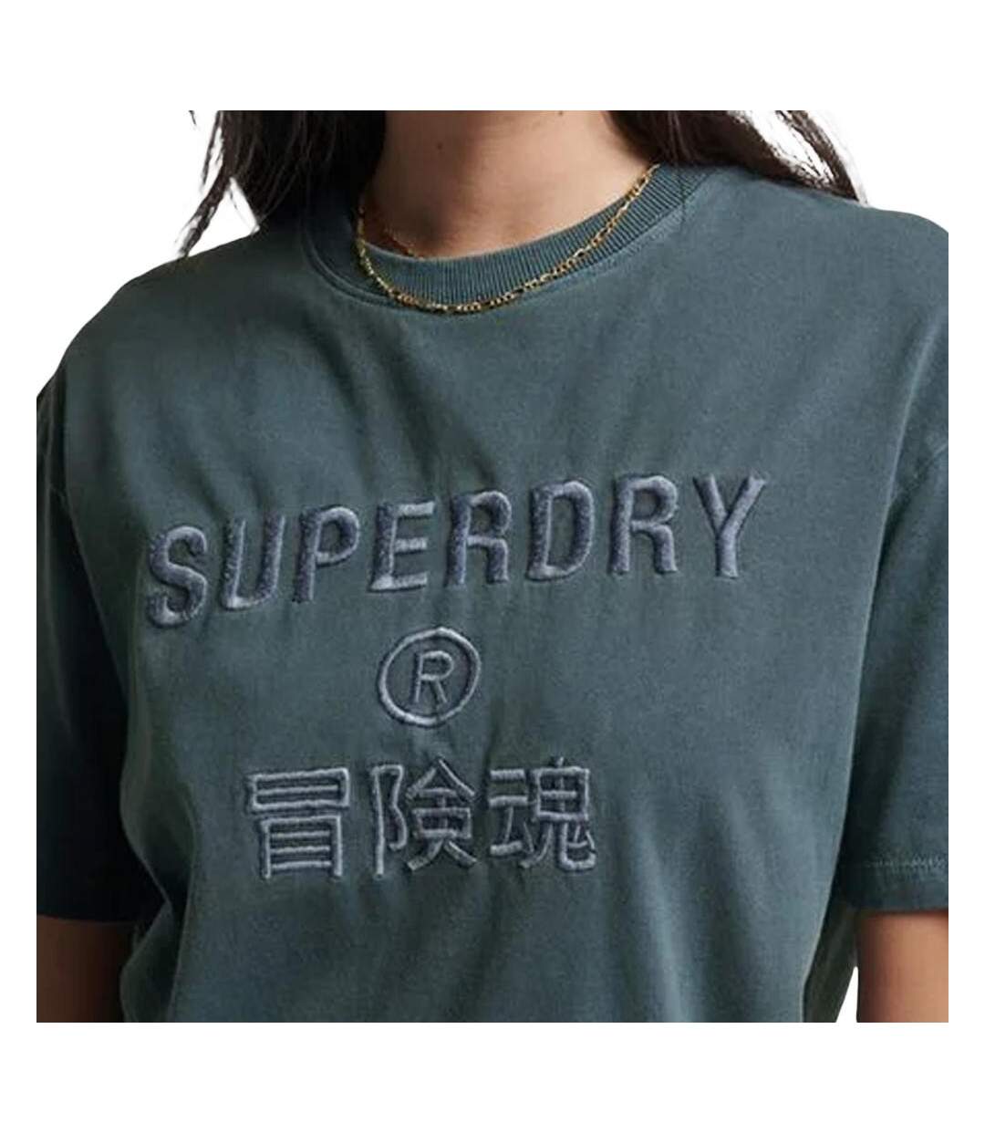 T-shirt Gris Femme Superdry Garment - 34-2