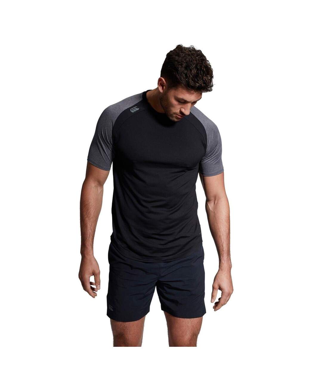 T-shirt Manches Raglan Sport Elt Homme Noir Chiné Canterbury-4