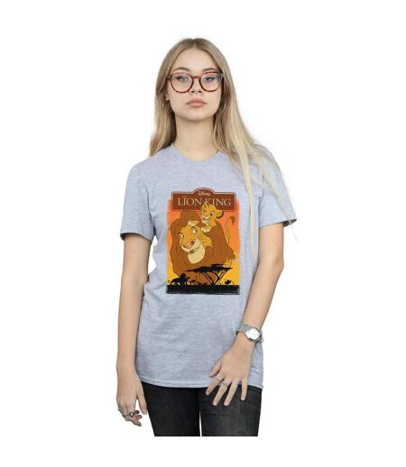 Disney Womens/Ladies The Lion King Simba And Mufasa Cotton Boyfriend T-Shirt (Gris sportif) - UTBI29030