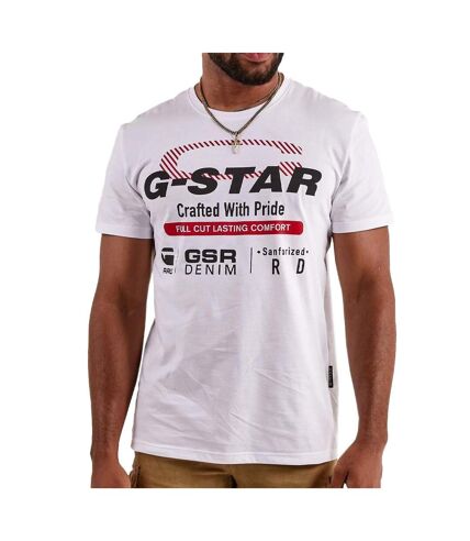 T-shirt Blanc Homme G-Star Raw Old Skool - L