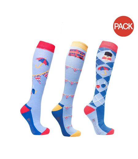 Chaussettes love from london adulte bleu ciel / rouge royal Hy