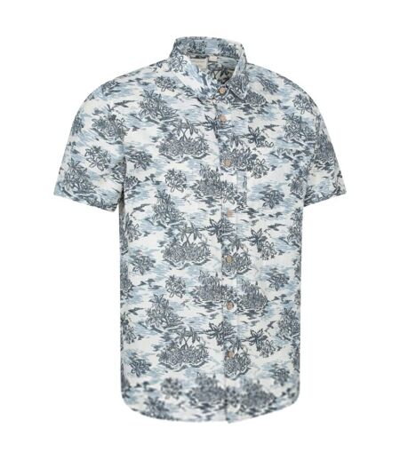 Mens tropical printed short-sleeved shirt off white Mountain Warehouse