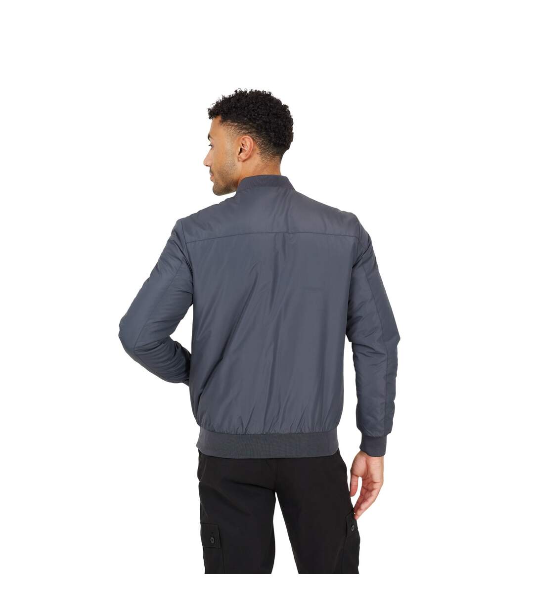 Blouson Aviateur Motif/style Uni Homme Gris Foncé Brave Soul-3