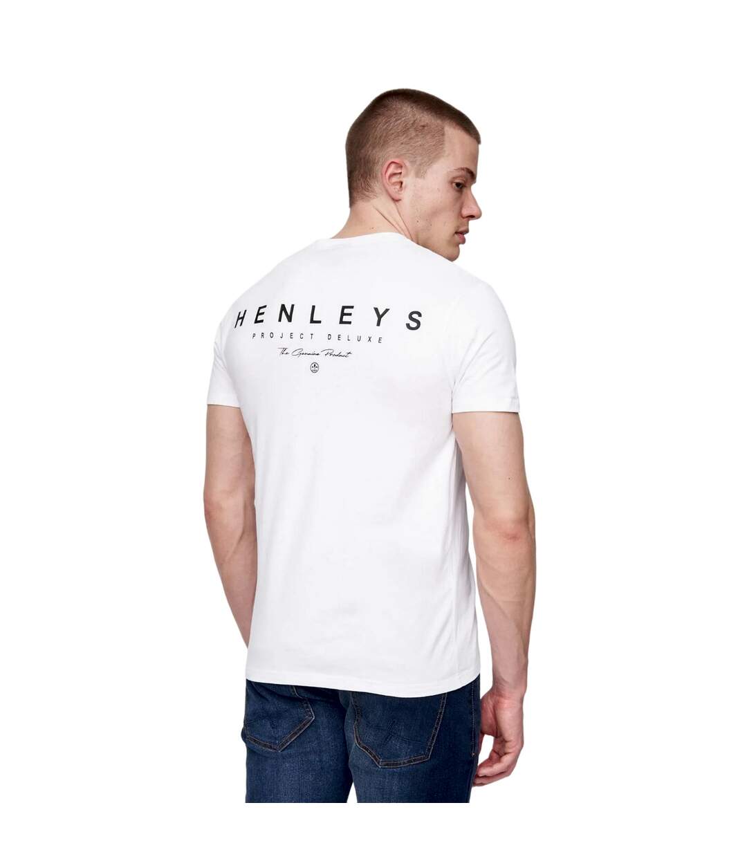 T-shirt metafone homme blanc Henleys-2