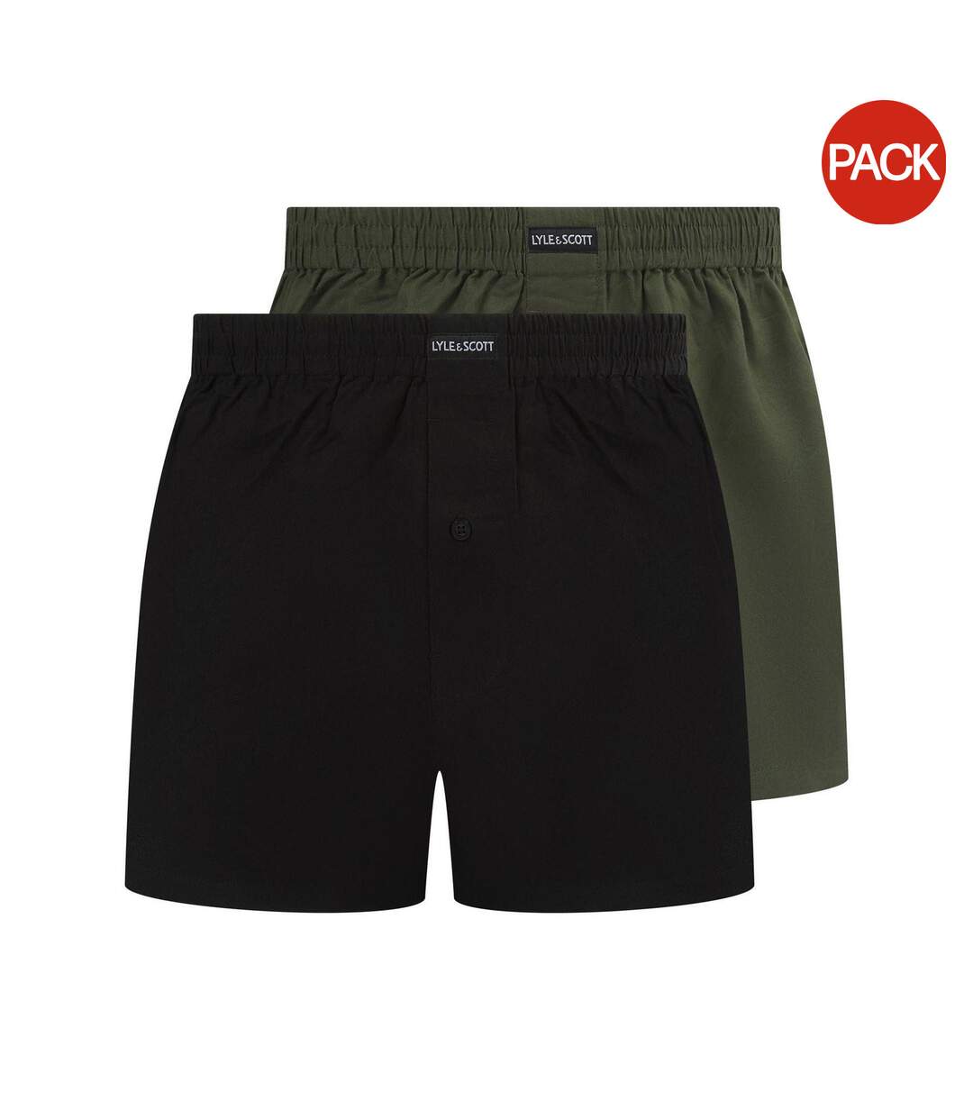 Pack Of 2  Mens Boxer Shorts  Black Green Lyle & Scott-1