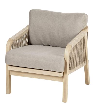 Fauteuil de salon de jardin en acacia Papouasie - Taupe