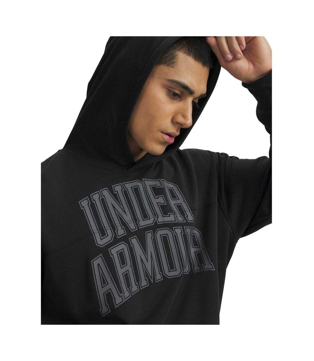 Mens Rival Lightweight Relaxed Fit Hoodie Black Under Armour-3