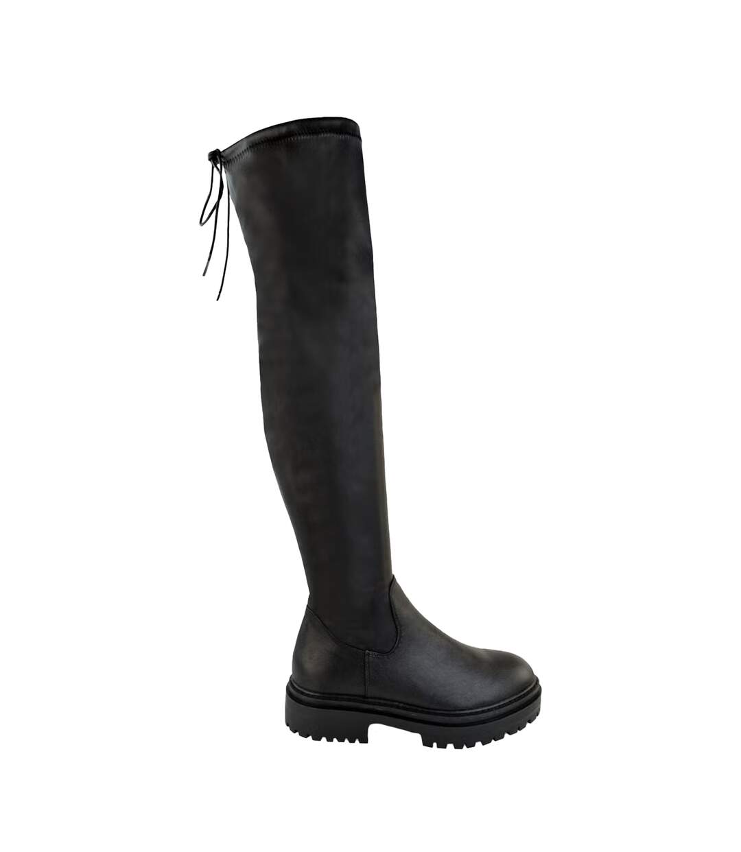 Womens/ladies dawn chunky pu knee-high boots black Where´s That From-1