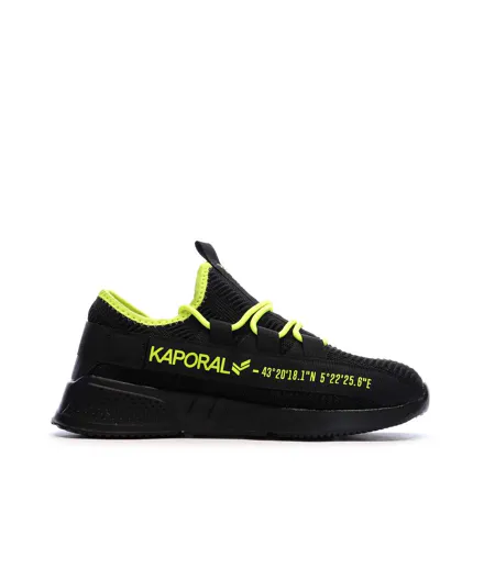 Baskets noir/jaune homme kaporal dofino