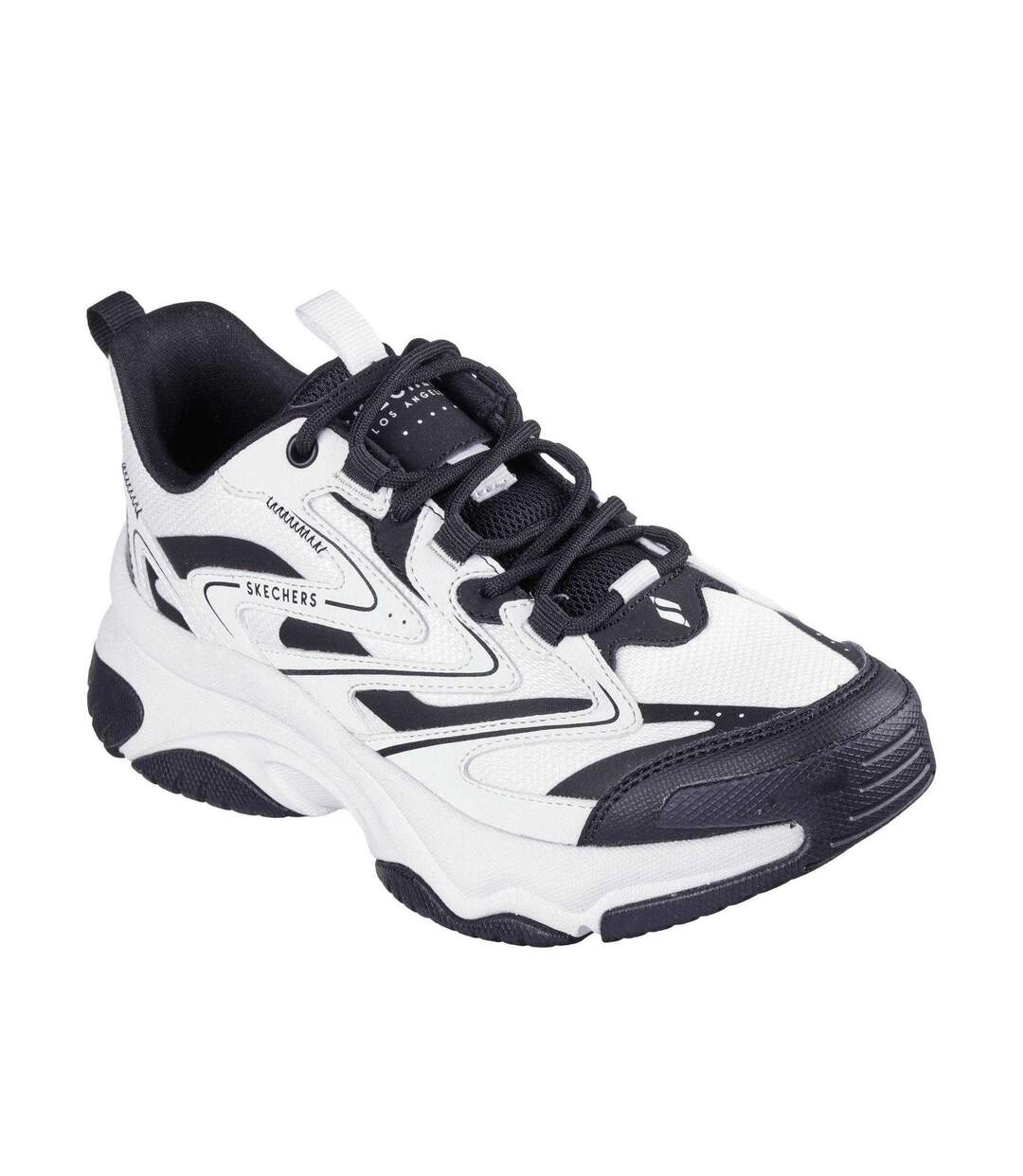 Womens/ladies Moonhiker Logo Trainers White Black Skechers-1