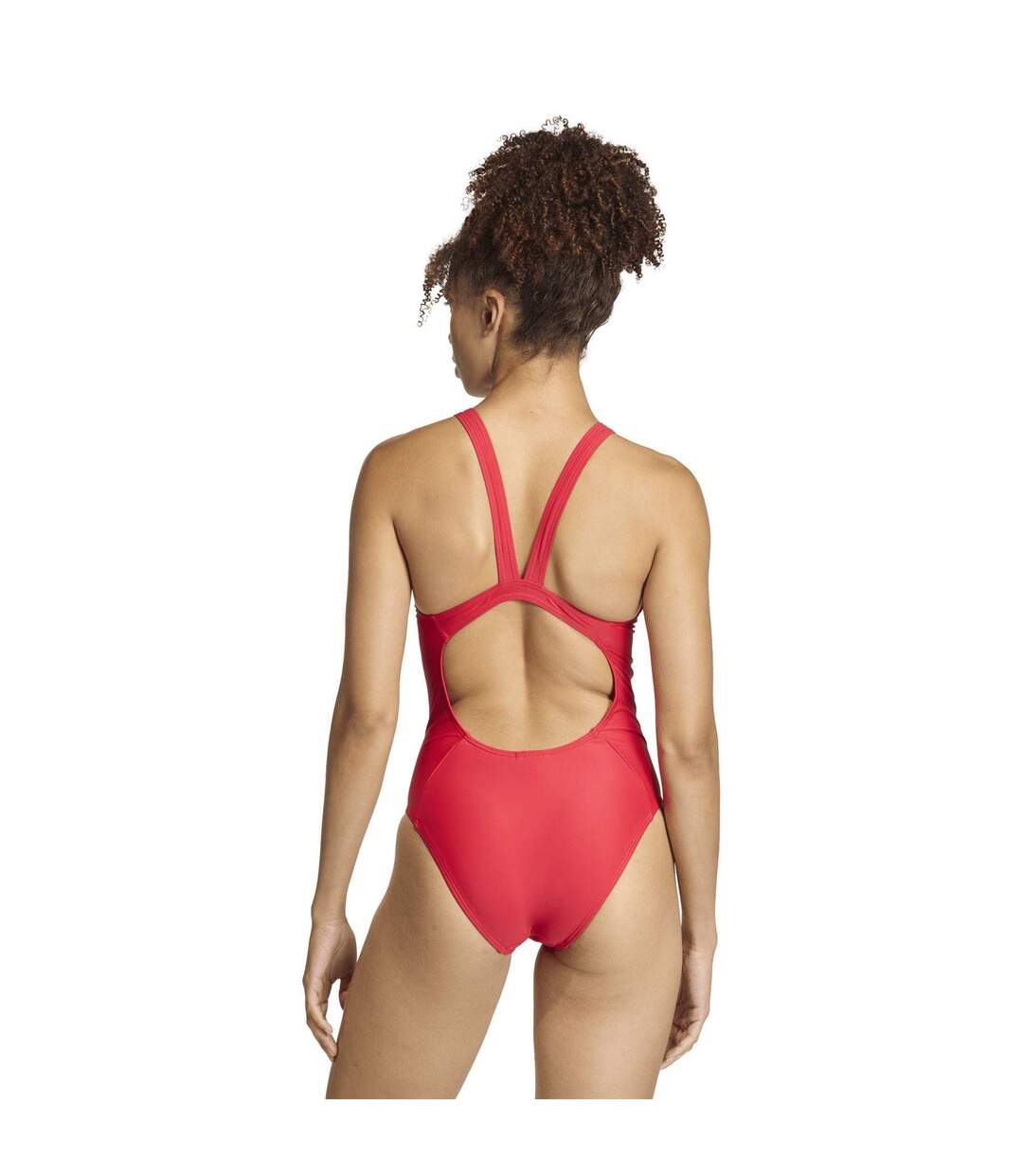 Maillot De Bain 1 Pièce Motif/style Logo Essential Femme Rouge Adidas-3