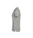 Womens/ladies Surf Polo Shirt Grey Melange Printer-3