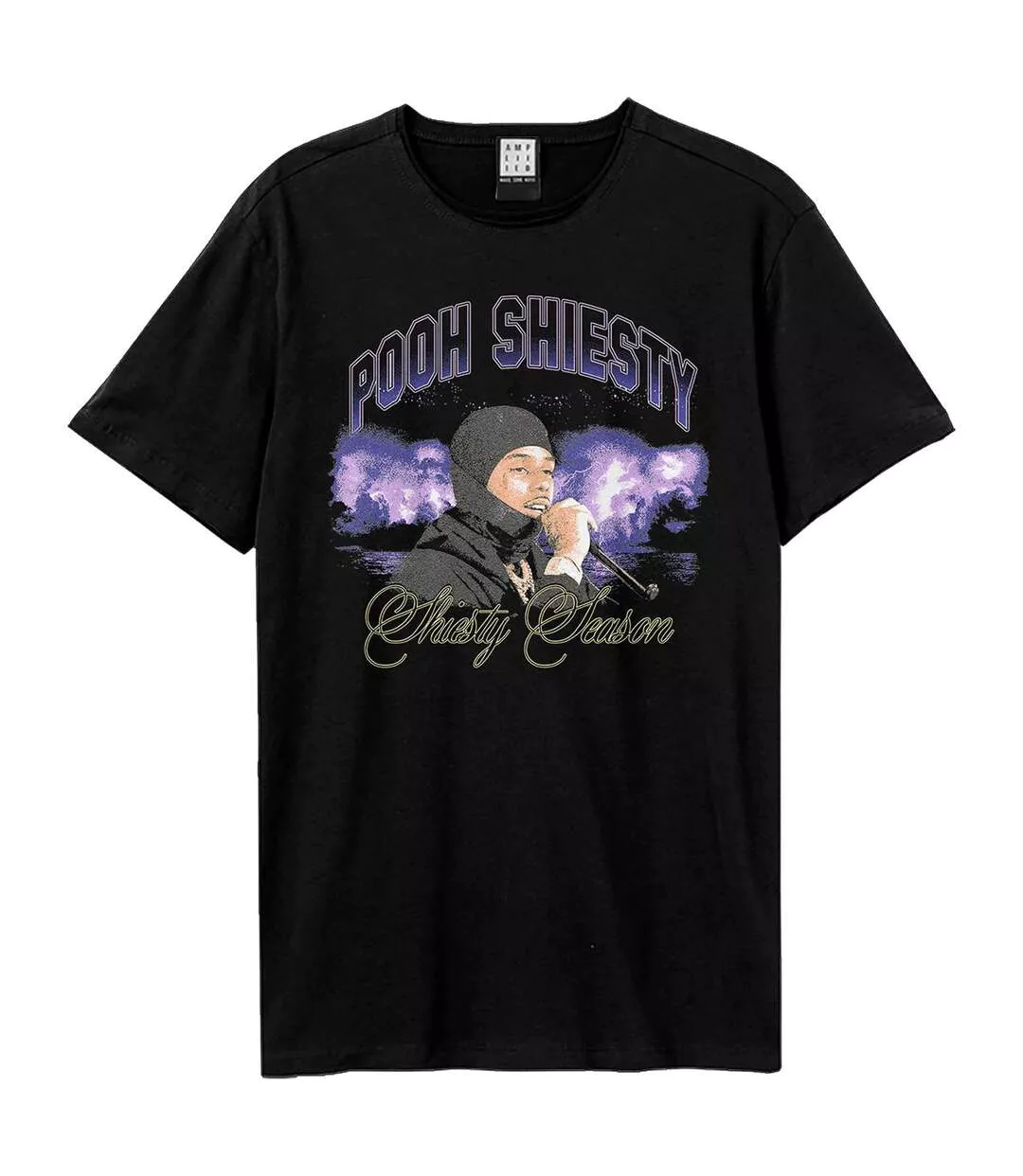 T-shirt Style Pooh Shiesty Lightning Adulte Noir Amplified-1