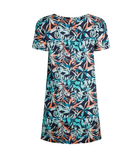 Womens/ladies nuri printed eco liva tunic aqua blue Weird Fish