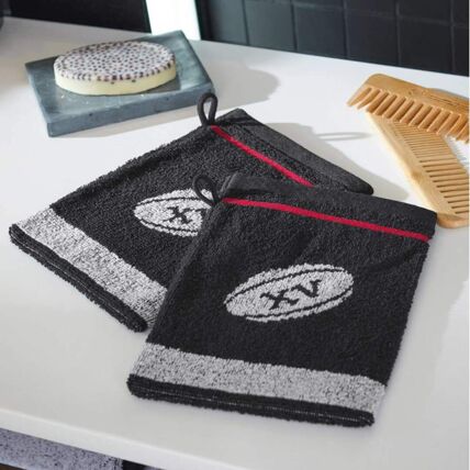 2 gants de toilette
