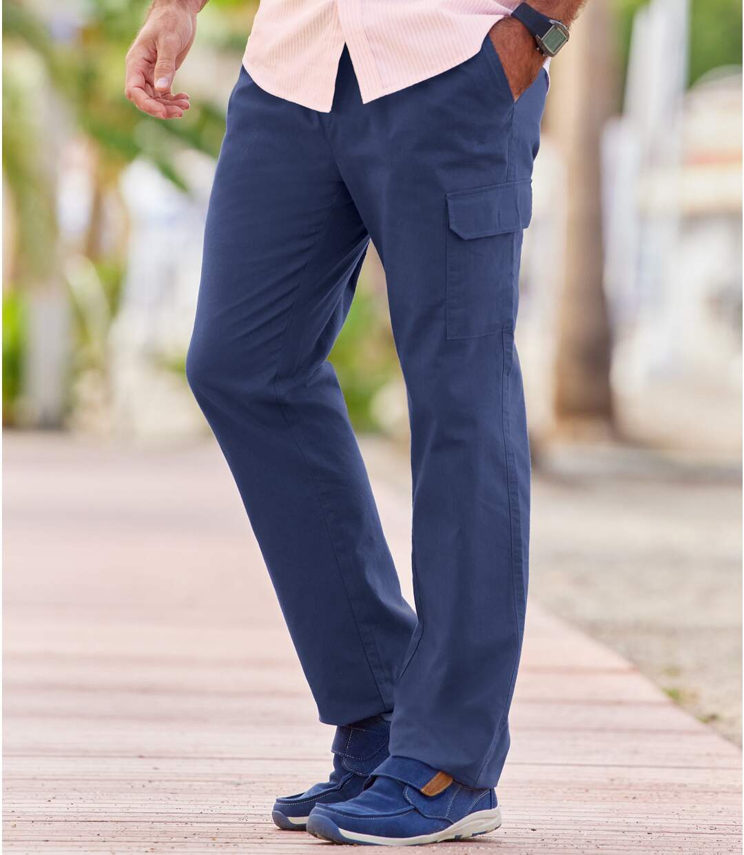 Pantalon cargo homme bleu marine sale