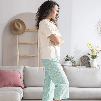 Pantalon de pyjama 7/8eme menthe