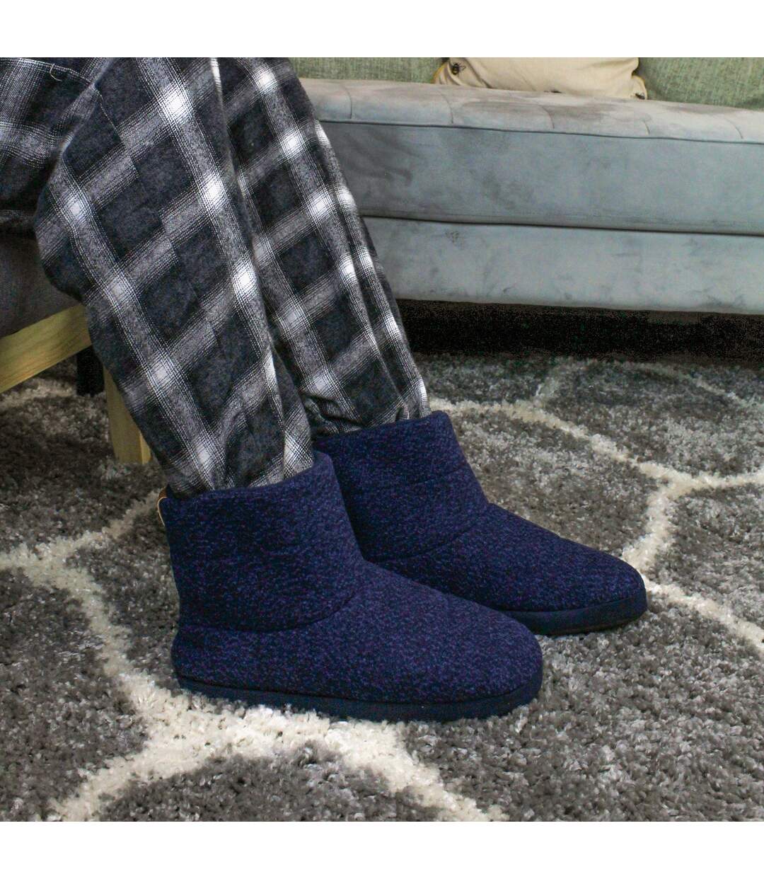 Mens Indoor Boot Slippers with Memory Foam-4