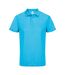 Unisex adult pitcher recycled polyester polo shirt aqua SOLS-1