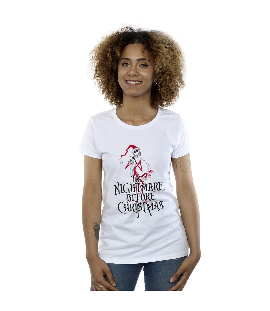 Disney Femme/Ladies - T-shirt en coton avec le Père Noël de The Nightmare Before Christmas (Blanc) - UTBI35755-2