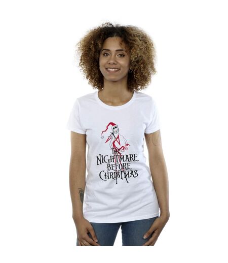Disney Femme/Ladies - T-shirt en coton avec le Père Noël de The Nightmare Before Christmas (Blanc) - UTBI35755