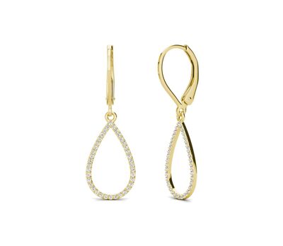Boucles d'oreilles Laelia Dangling Hoop, Cristal d'Autriche