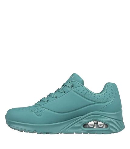 Womens/ladies uno stand on air trainers teal Skechers