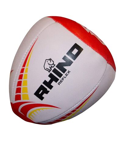 Rhino Reflex Rugby Training Ball (White/Red) (One Size) - UTRD2053