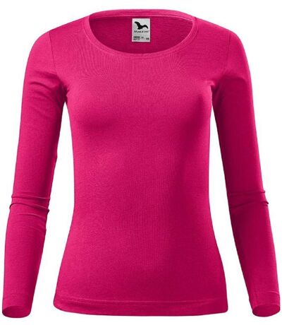 T-shirt manches longues - Femme - MF169 - rose framboise