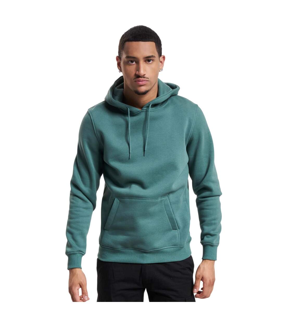 Sweat À Capuche Homme Vert Anglais Build Your Brand-2