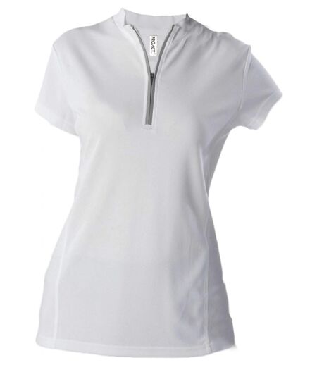 Maillot cycliste femme - PA469 - blanc - manches courtes