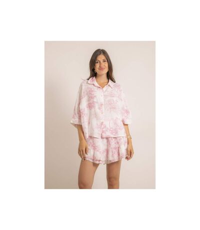 Chemise gaze de coton motifs toile de jouy OLEA - Dona X Lisa