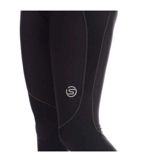 Womens/ladies Series-3 Long Active Leggings Black Skins