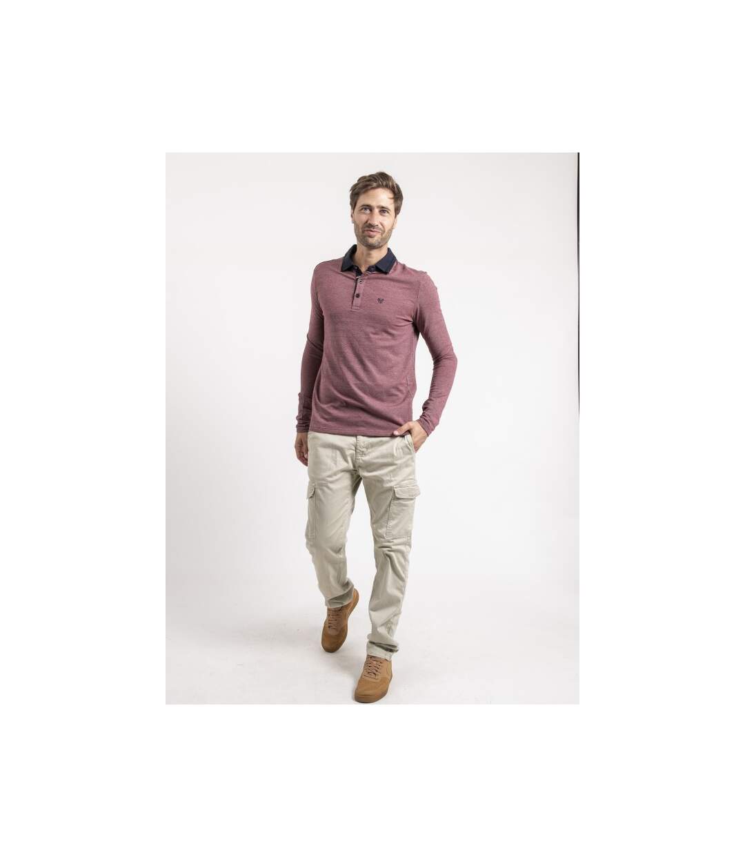 Polo manches longues pur coton POUMIX-3