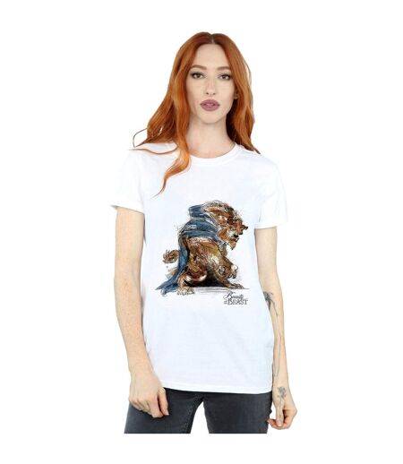 Disney - T-shirt BEAUTY AND THE BEAST BEAST SKETCH - Femme (Blanc) - UTBI16657