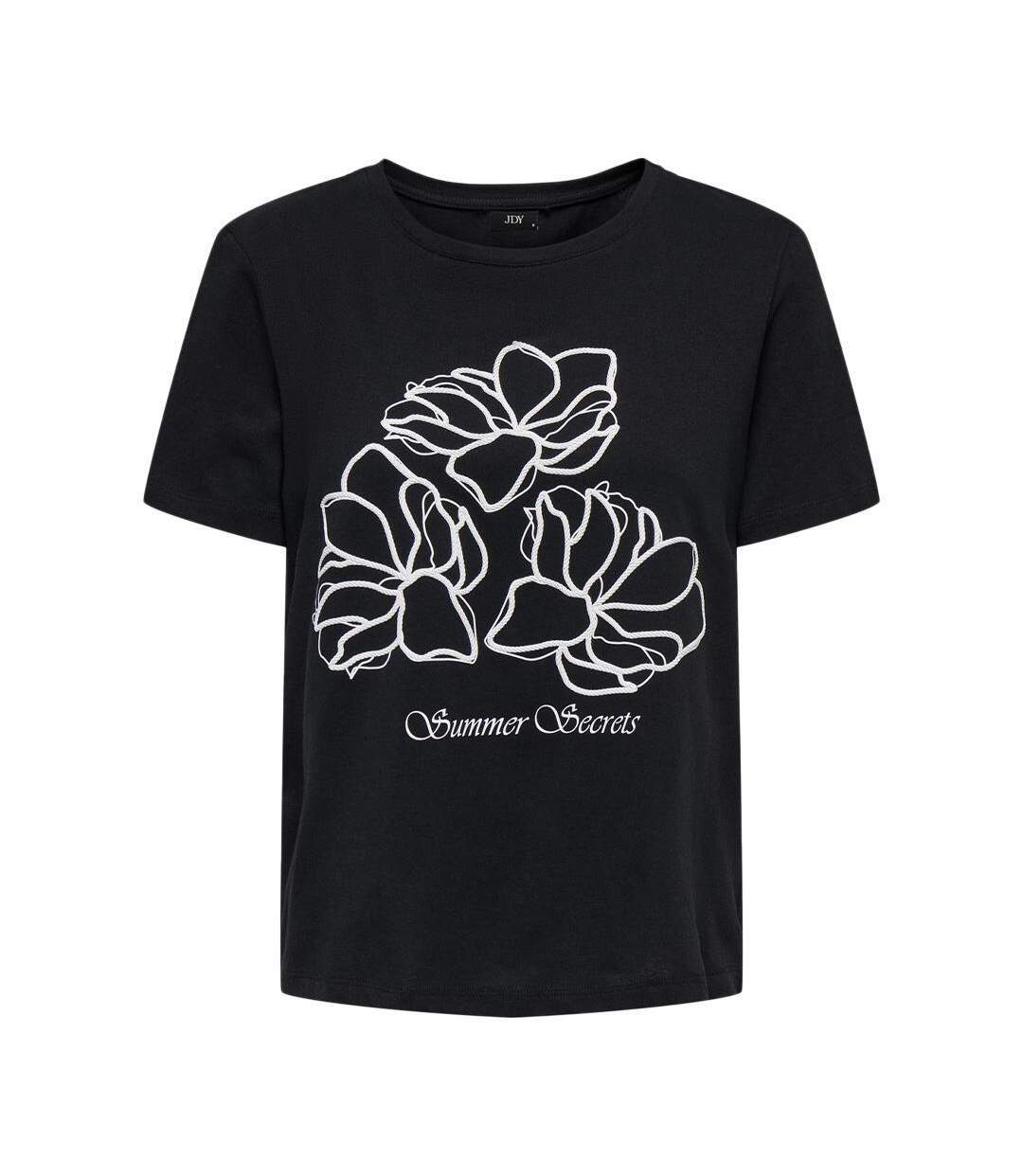 T-Shirt noir femme jdy louisa 15349536 - l-1